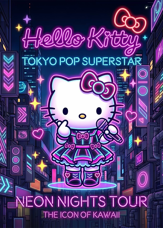 Hello Kitty Neon Nights Tour Poster