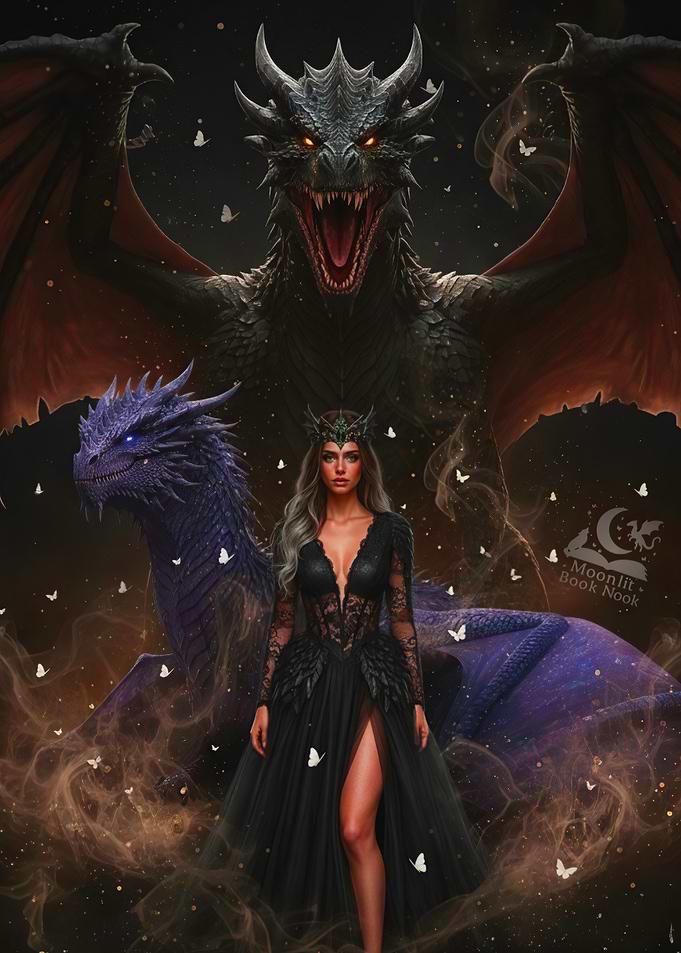 Woman with Dragons and Butterflies