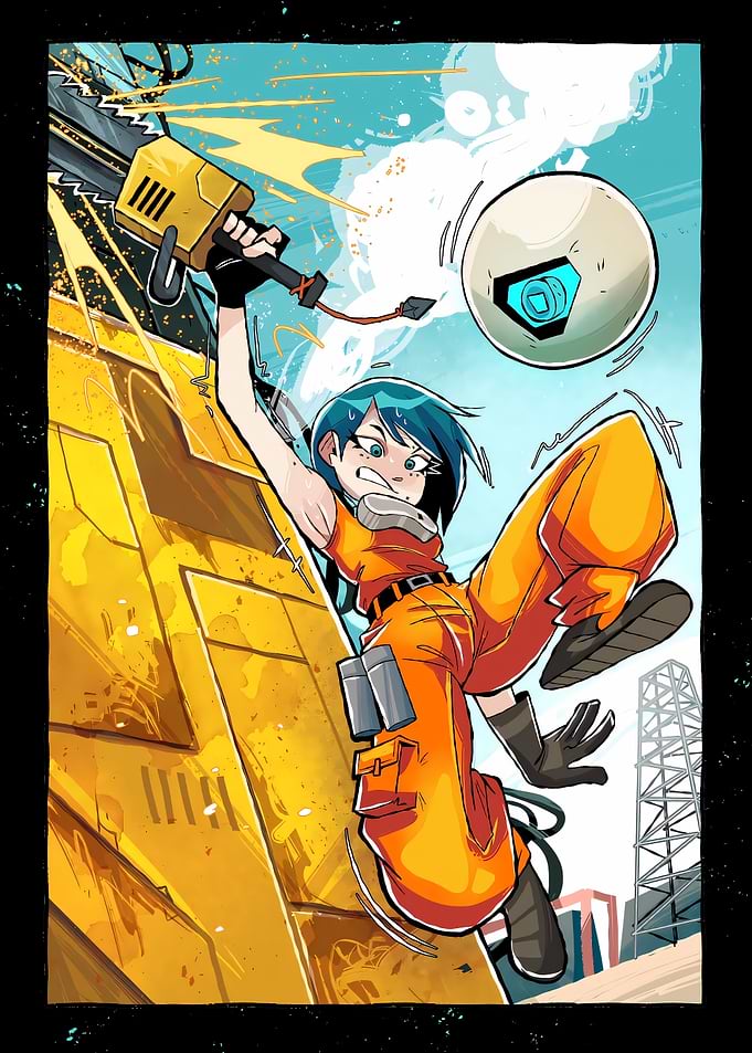 Anime Girl with Chainsaw and Drone