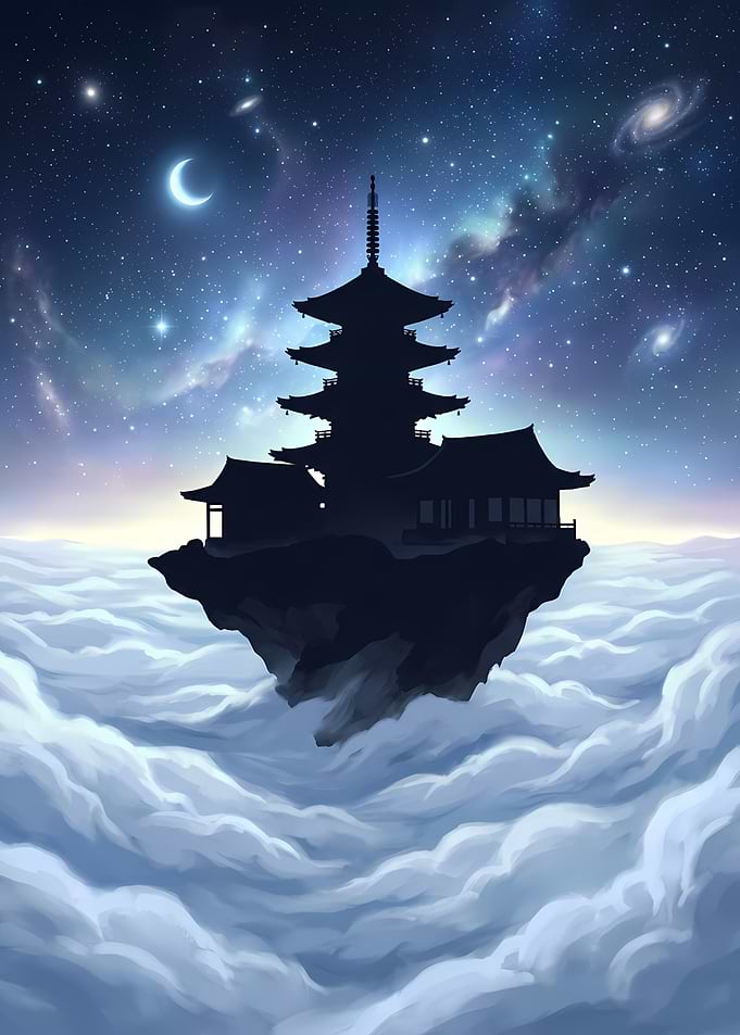 Floating Pagoda in the Cosmos