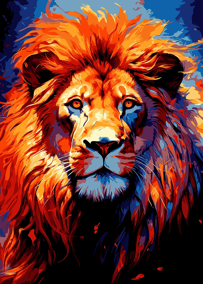 Fiery Lion Portrait