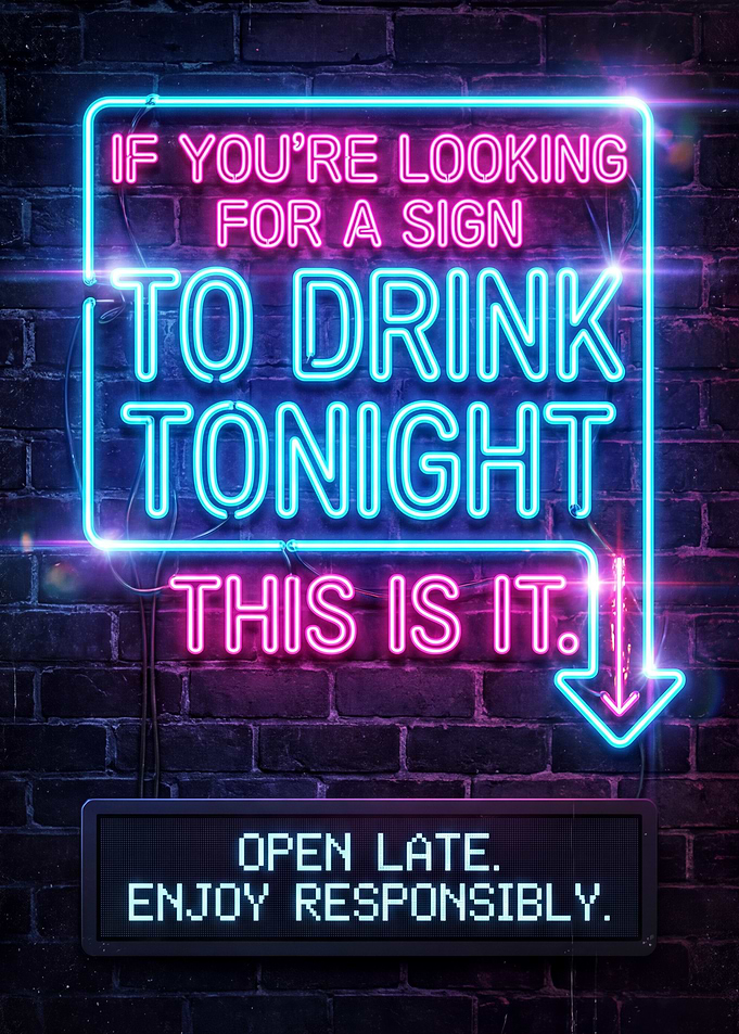 Neon Sign for Drinking