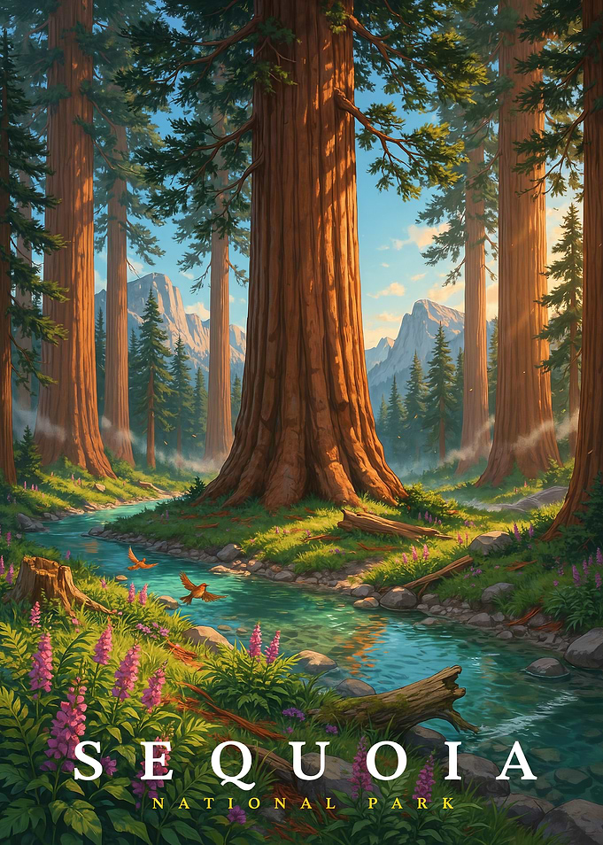 Sequoia National Park Vintage Poster