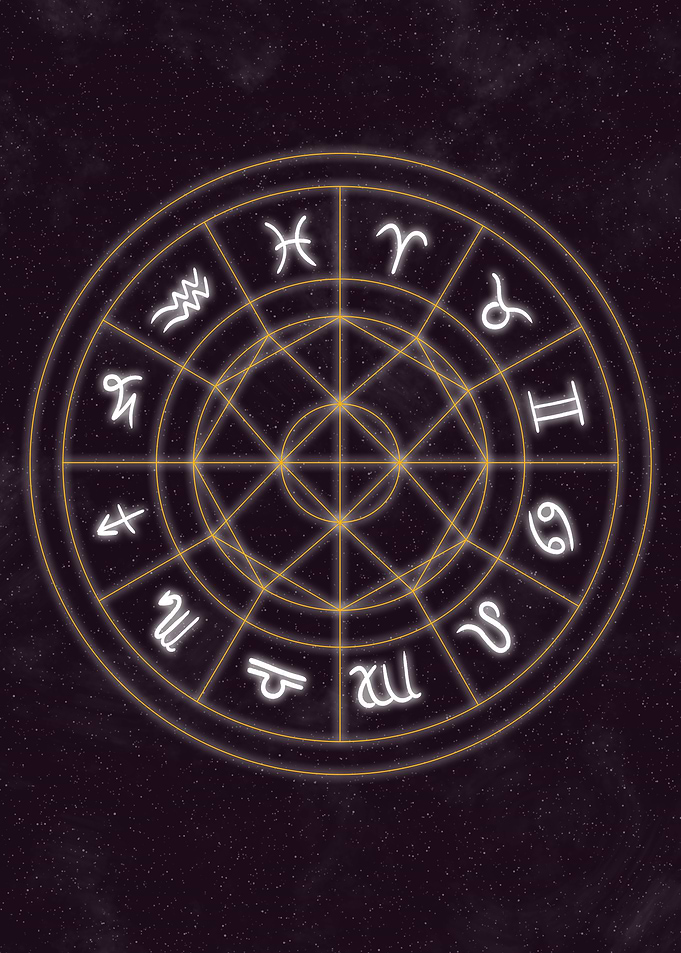 Zodiac Wheel with Stars