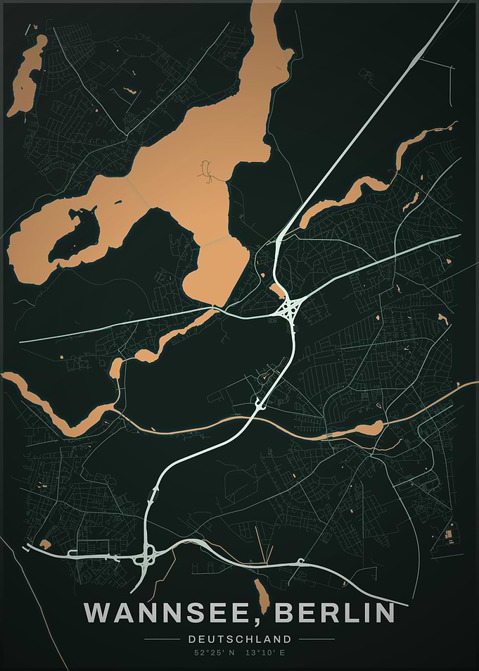 Wannsee Berlin, Germany | Nautical Chart Poster