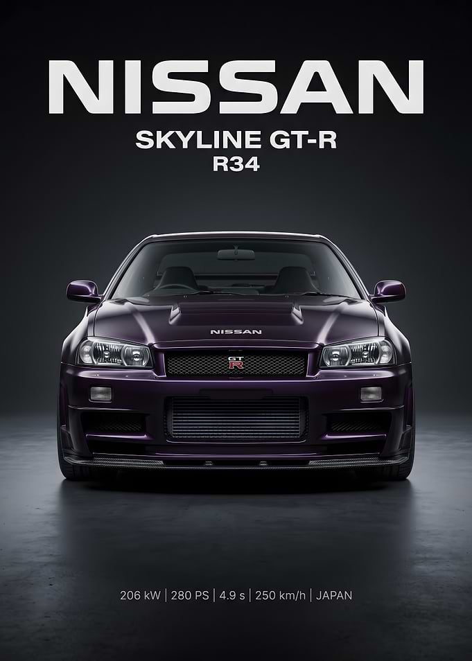 Nissan Skyline GT-R R34 Poster