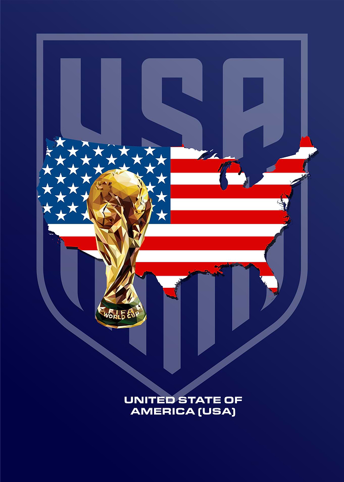 USA World Cup Trophy Map
