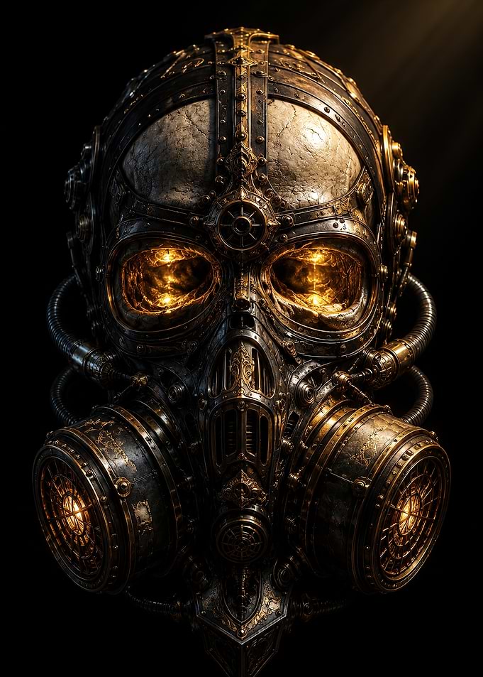 Steampunk skull full face gas mask