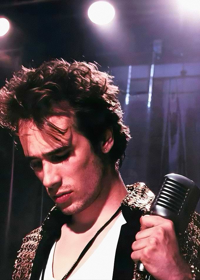 Musician with Vintage Microphone