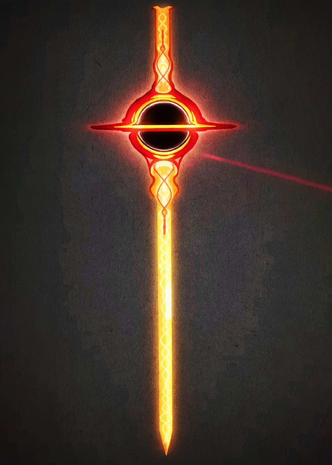 Glowing Sword with Black Hole