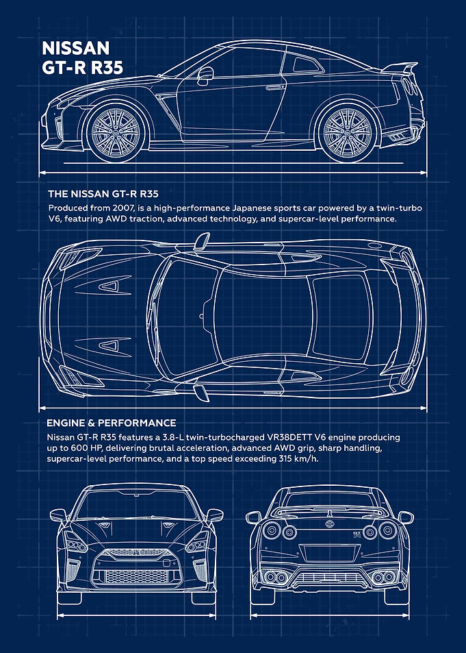 Nissan GT-R R35 Blueprint
