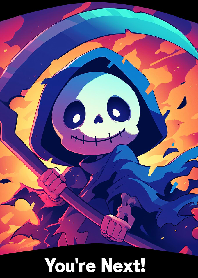 Cute Grim Reaper with Scythe