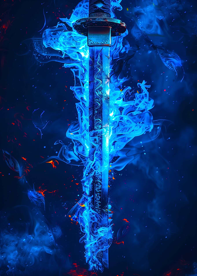 Blue Fire Katana