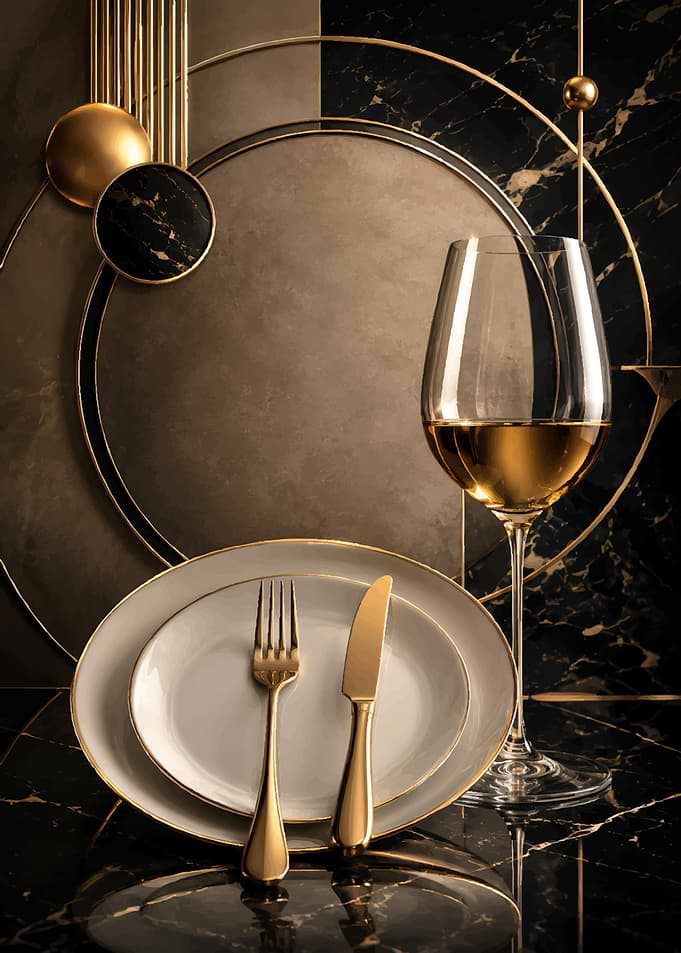 Elegant Table Setting with Wine