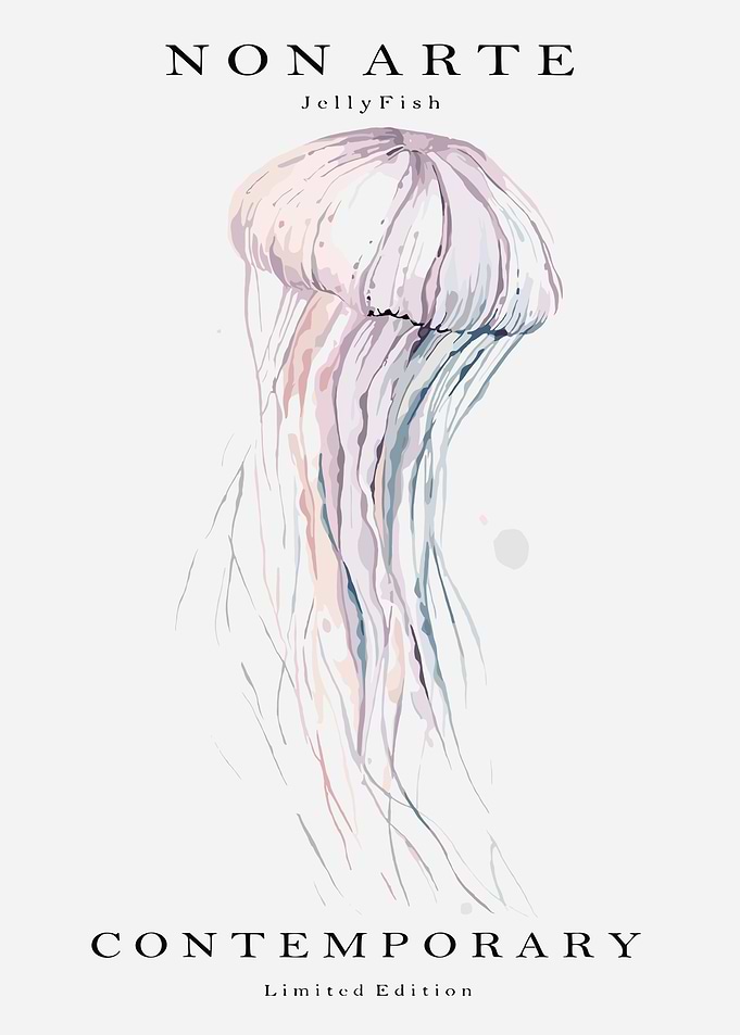 Watercolor Jellyfish Contemporary Art