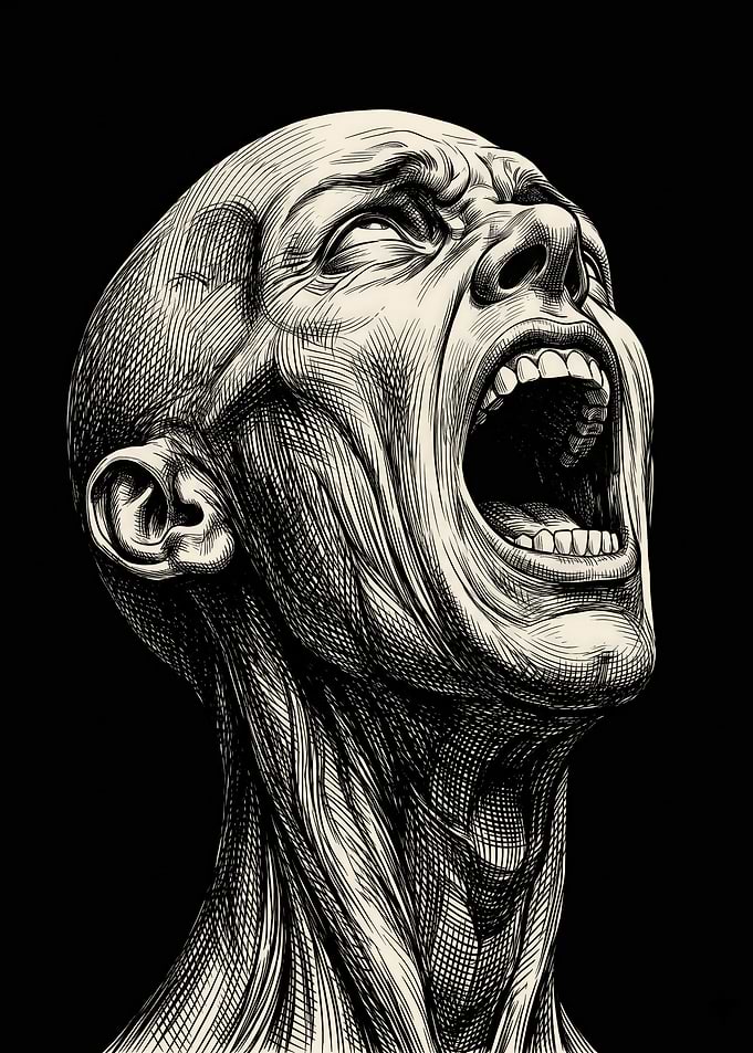 Screaming Head Illustration