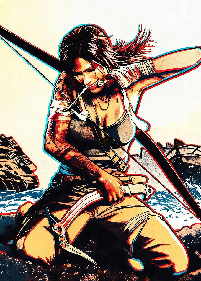 Lara Croft with Bow and Ice Axe