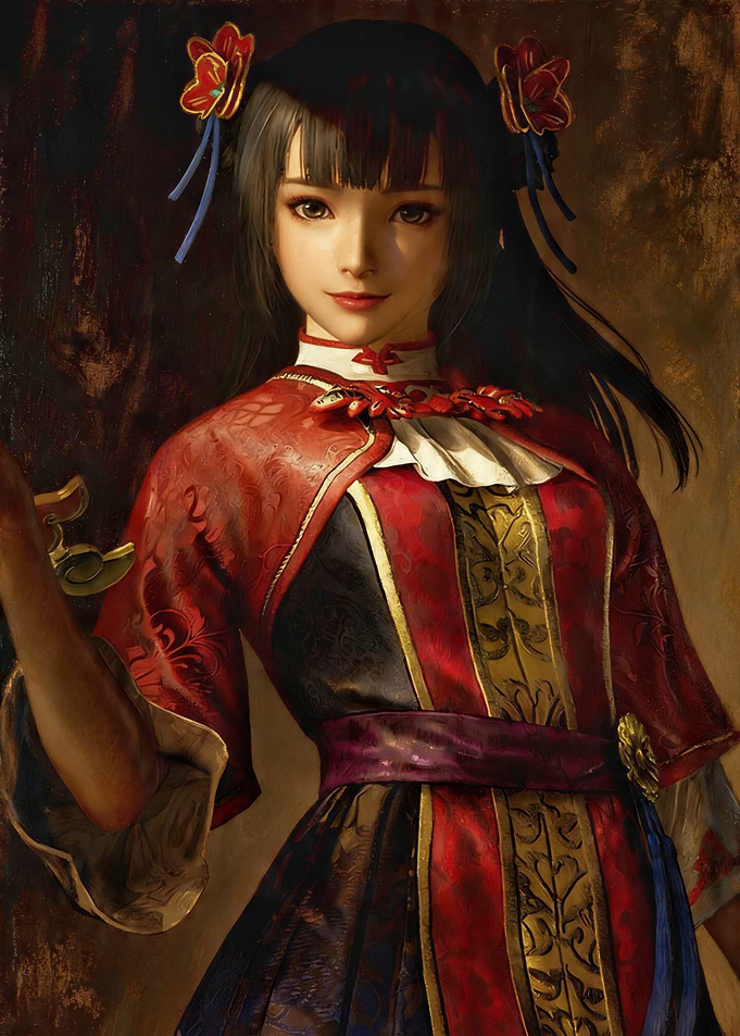 Digital Painting of a Woman in Traditional Attire