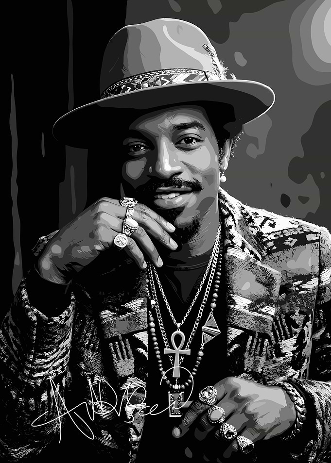Andre 3000 Portrait with Jewelry
