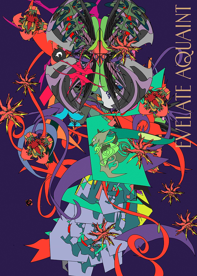 Abstract Digital Art with Text
