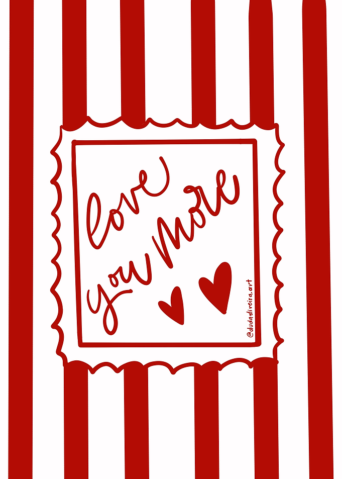 Love You More Text Art