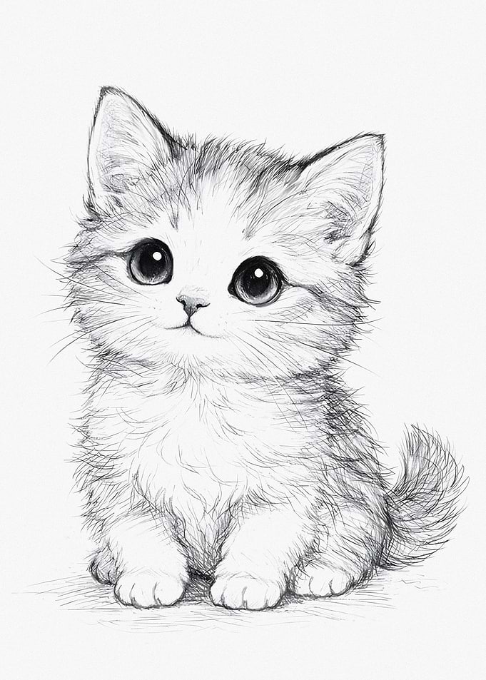 Adorable Kitten Sketch