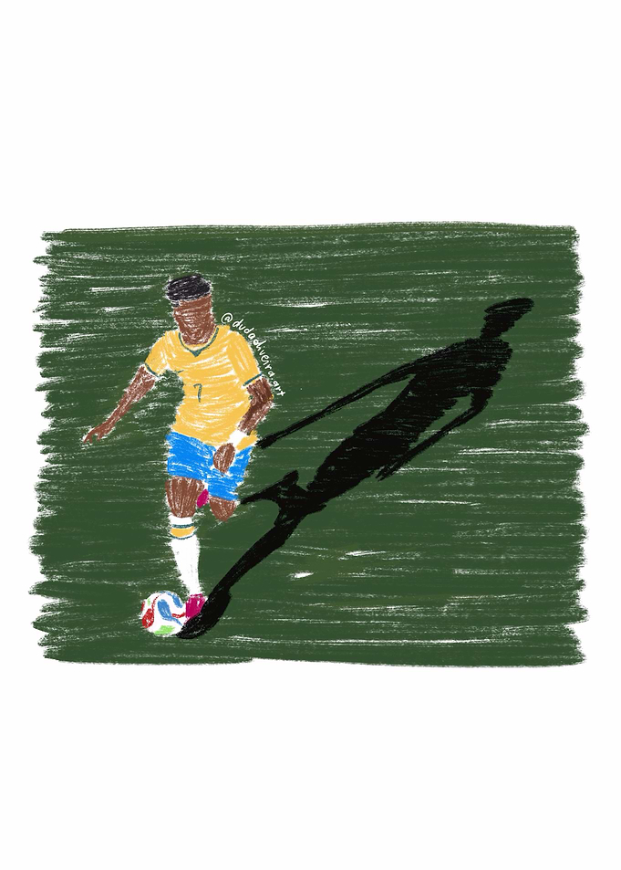 Soccer Player with Long Shadow