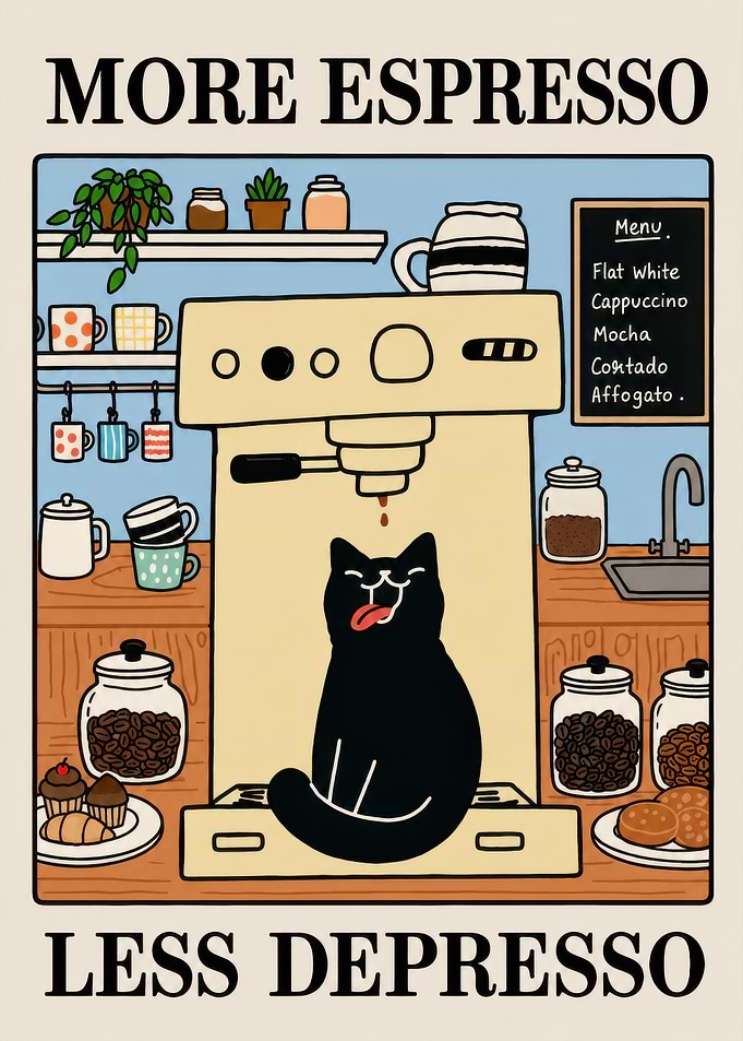 More Espresso Less Depresso Cat