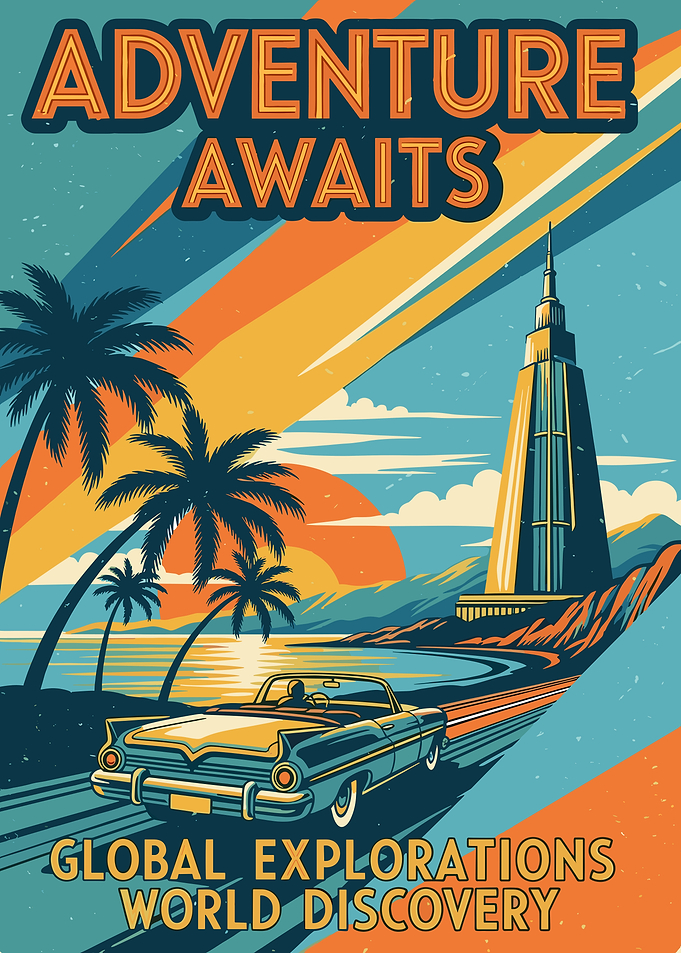 Retro Adventure Travel Poster
