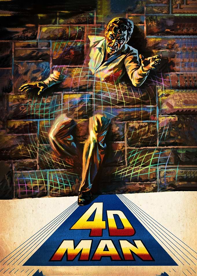 4D Man Emerging from Wall