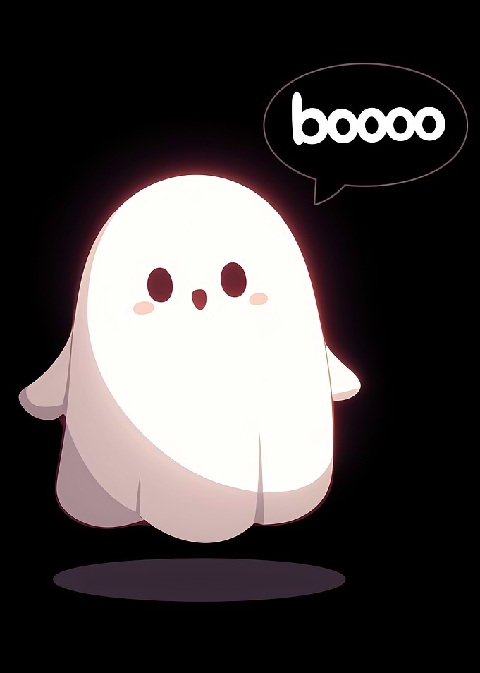 Cute Ghost Saying Boo