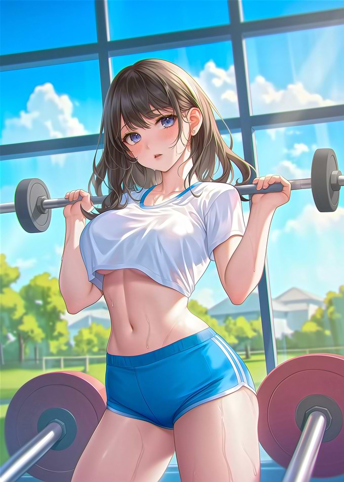 Anime Girl Lifting Weights