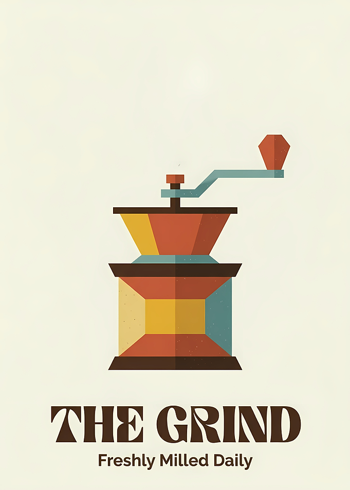 Vintage Coffee Grinder Retro Kitchen Poster