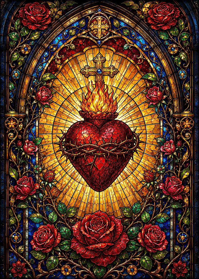 Sacred Heart Stained Glass Window