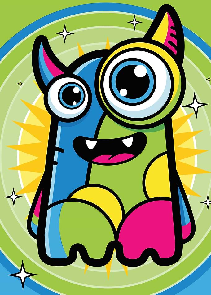 Cute Colorful Monster Character