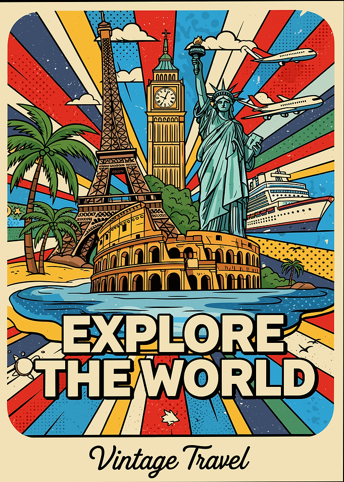 Vintage Travel Explore the World Poster