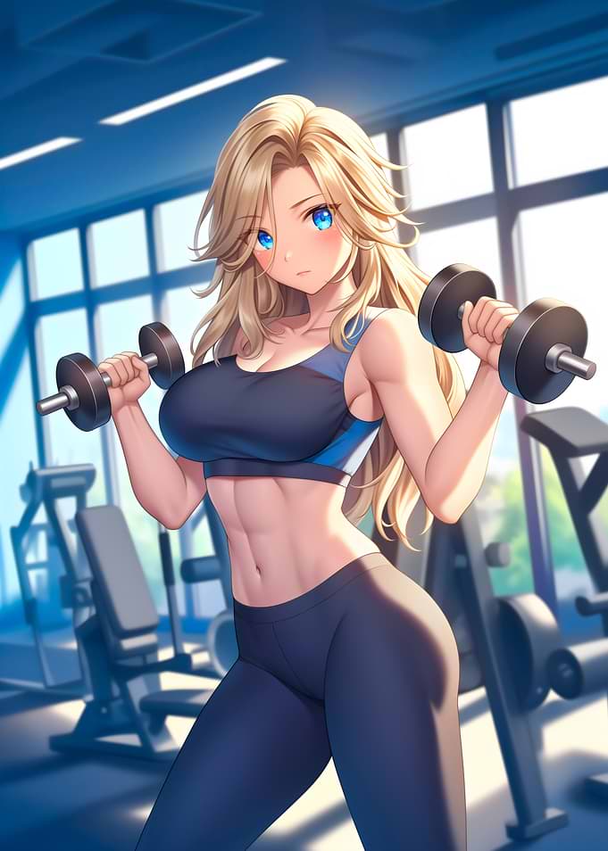Anime Woman in Gym