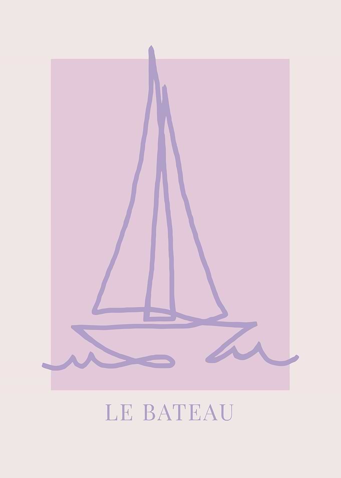 Minimalist Sailboat Line Art