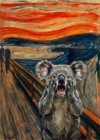 Koala Screaming in Edvard Munch's The Scream