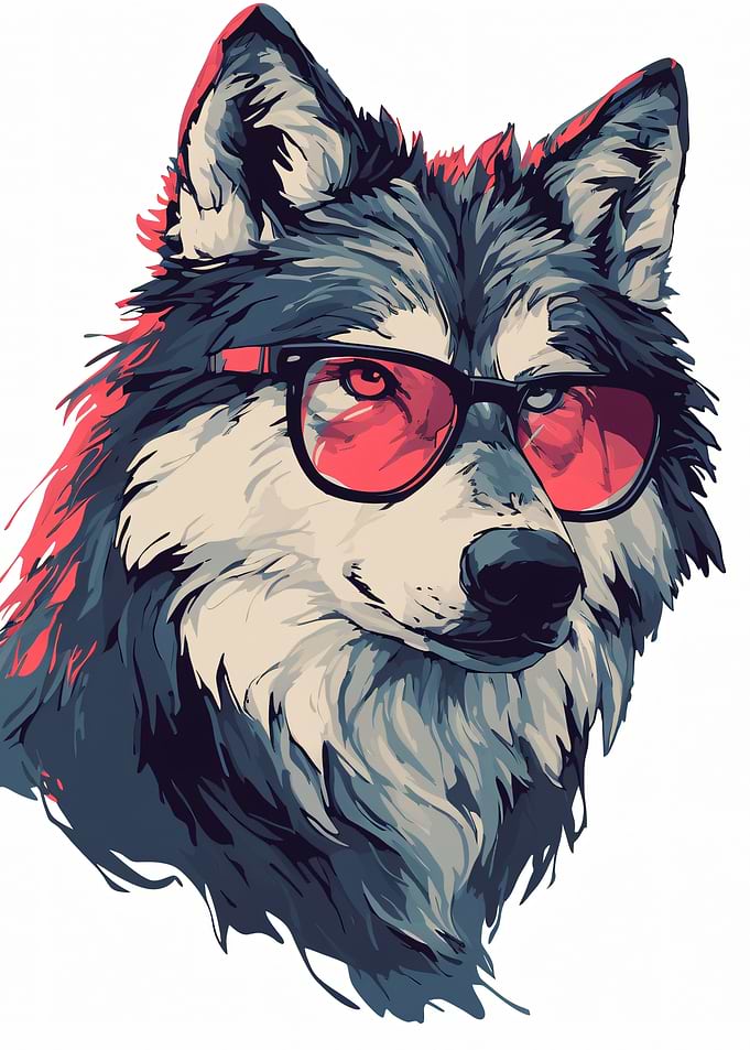 Wolf Wearing Sunglasses