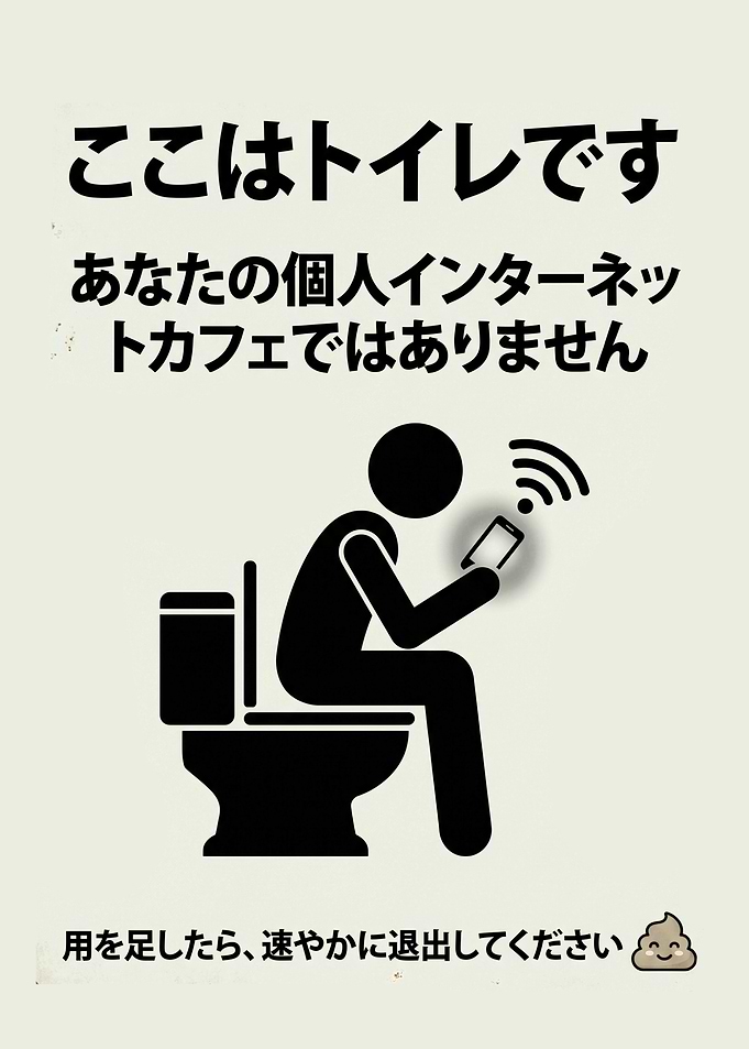 Toilet Sign: Not Your Internet Cafe (Japanese Version)