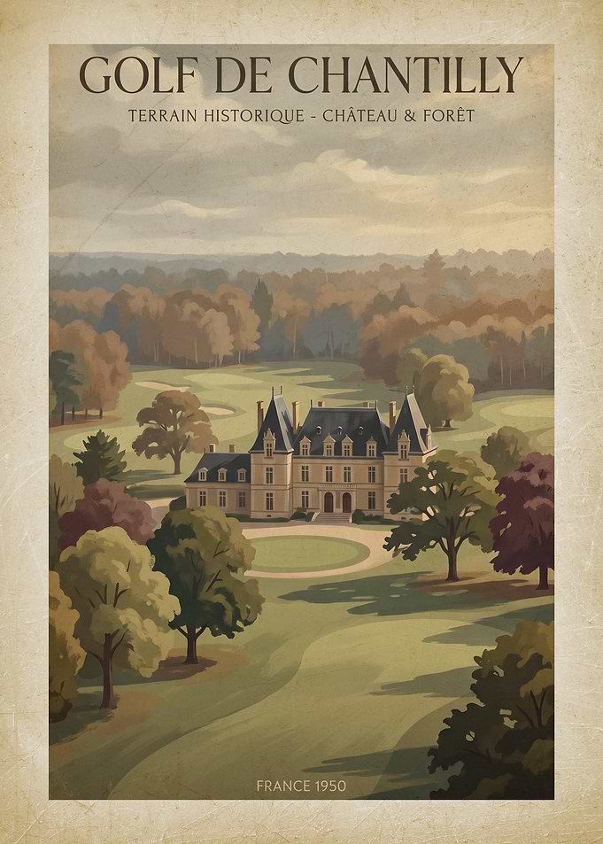 Golf de Chantilly Vintage Poster