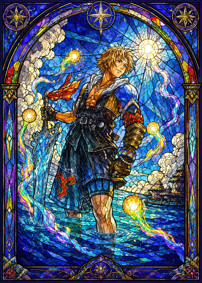 Tidus in Stained Glass