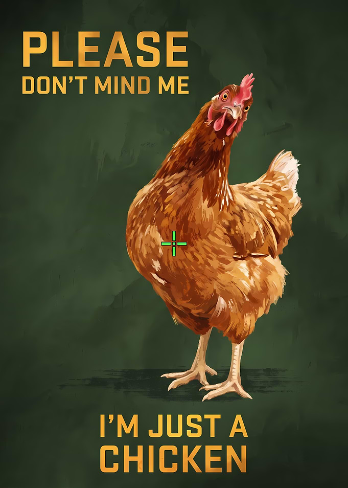 Chicken with a crosshair