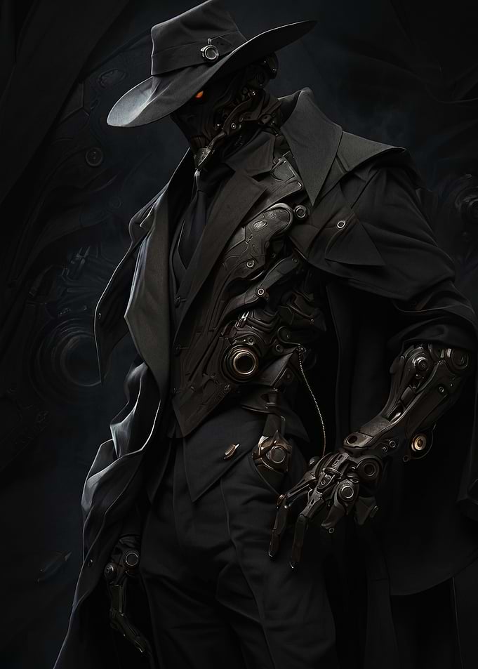 Cyberpunk Noir Robot Detective