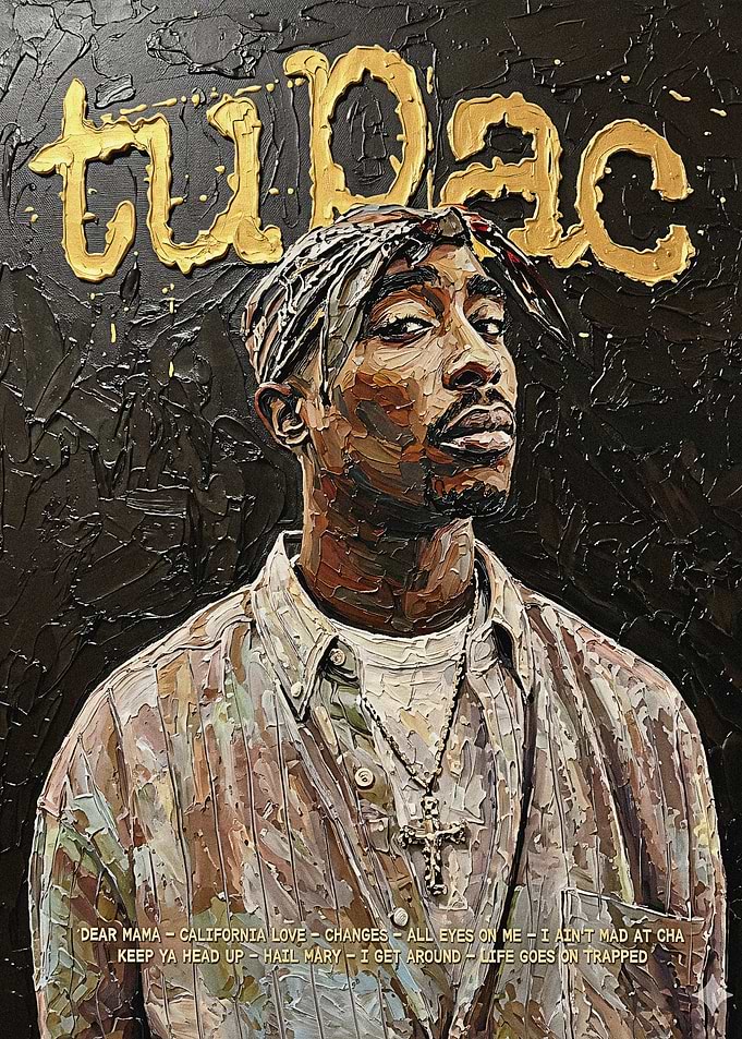 Tupac Shakur Textured Painting