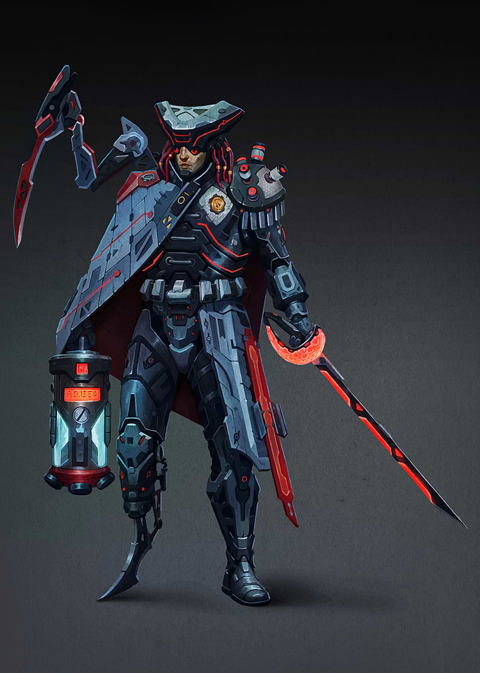 Cyberpunk Pirate with Energy Sword