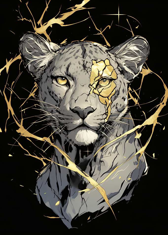 Leopard with Golden Accents