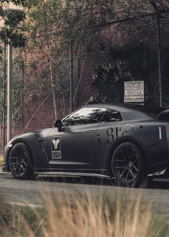 Matte Black Nissan GT-R with Decals