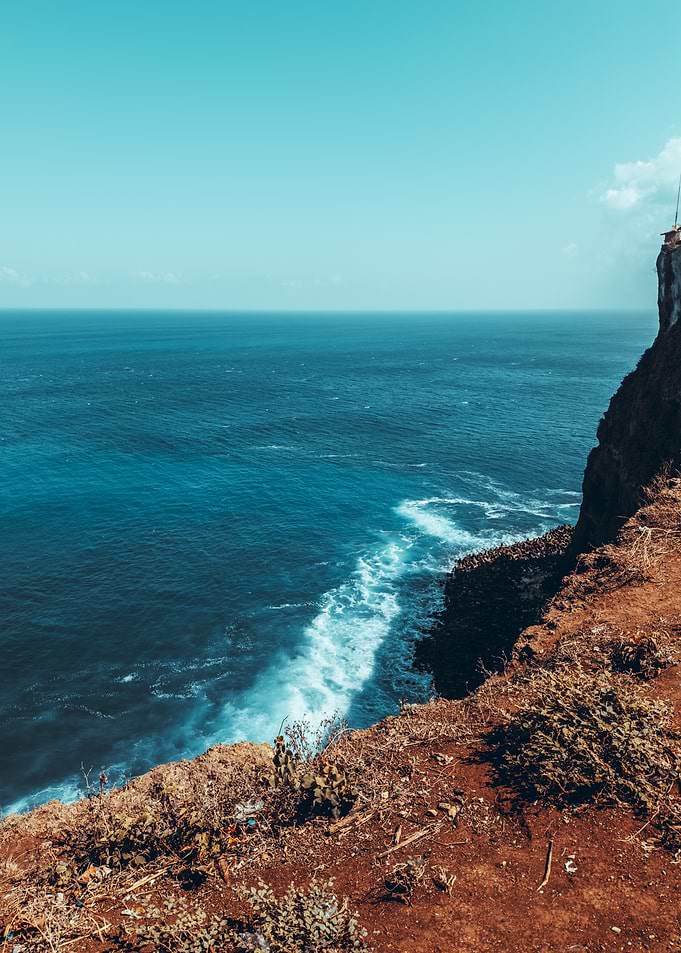 Ocean cliff with crashing waves